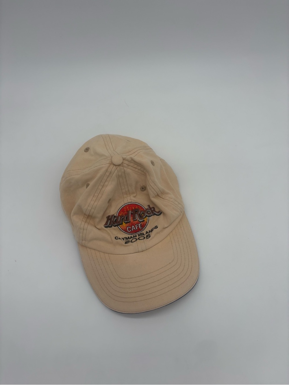 Hard Rock Cafe Cayman Islands 2005 Embroidered Tan Baseball Hat Cap
